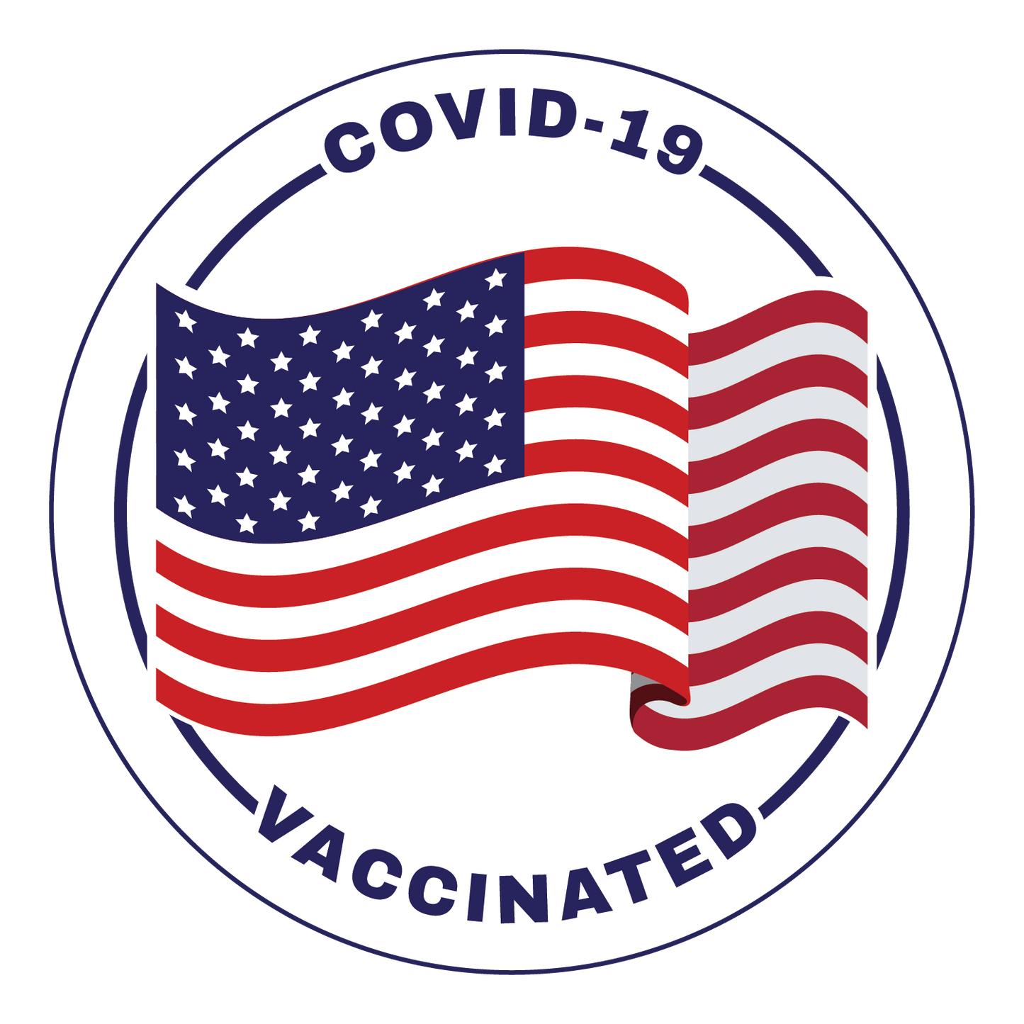 "COVID-19 Vaccinated" Adhesive Durable Vinyl Sticker Pack- 1x1”