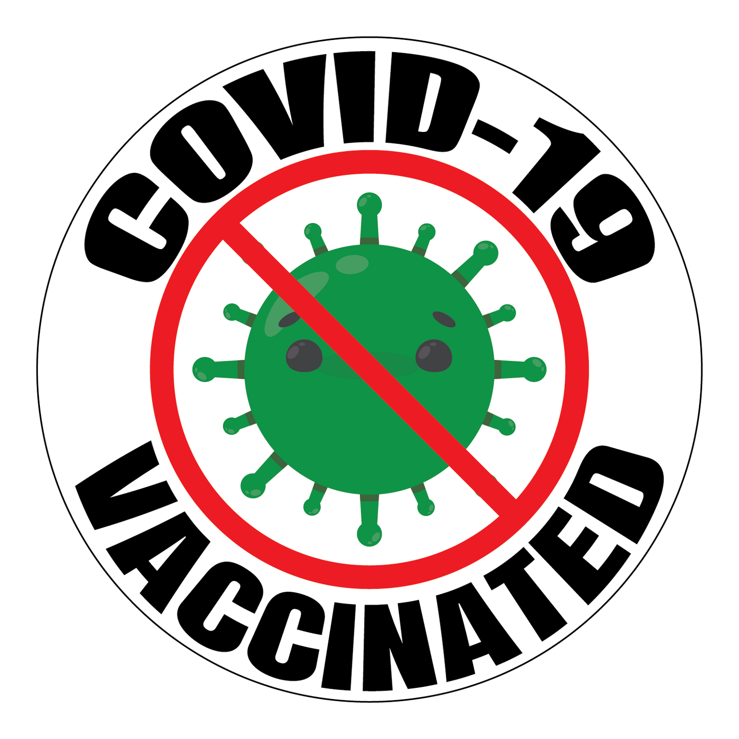 "COVID-19 Vaccinated" Adhesive Durable Vinyl Sticker Pack- 1x1”