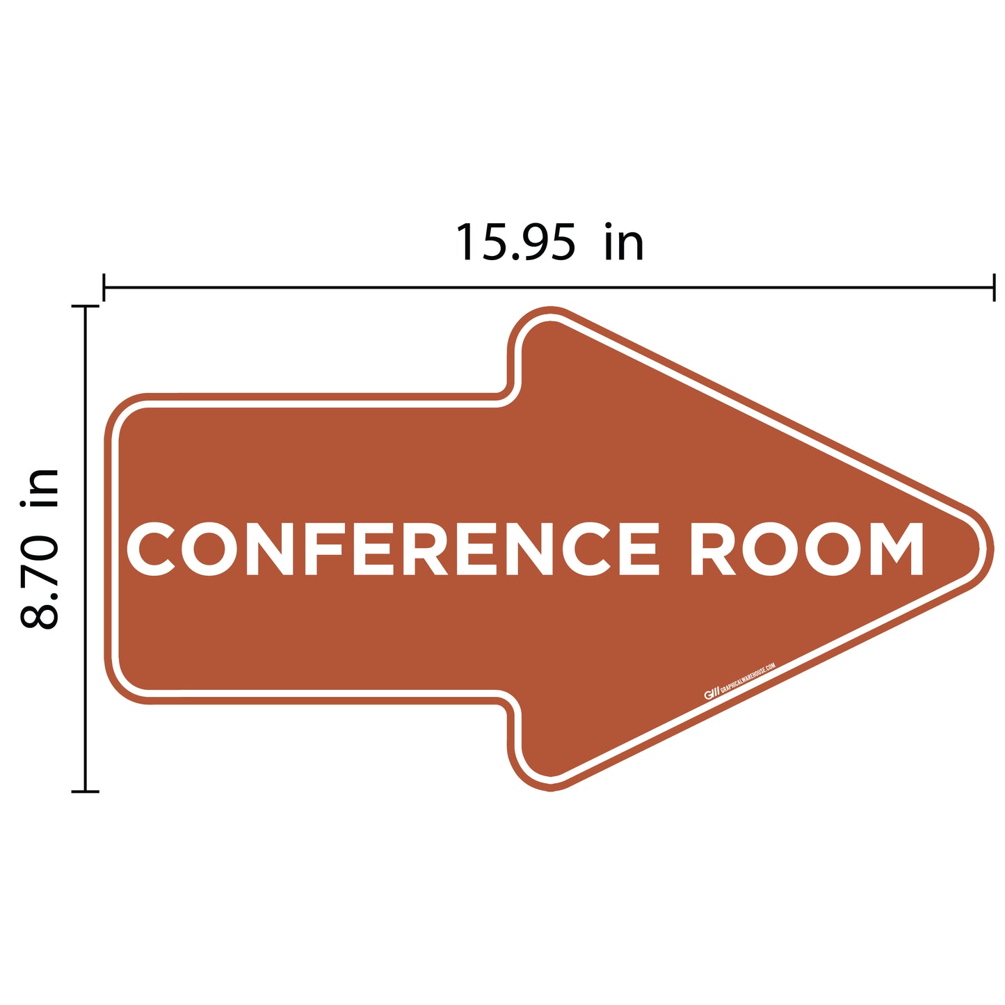 "Conference Room" Wayfinding Arrows, 10 Pack- Durable Matte Laminated Vinyl Floor Sign- 15.95x8.7"