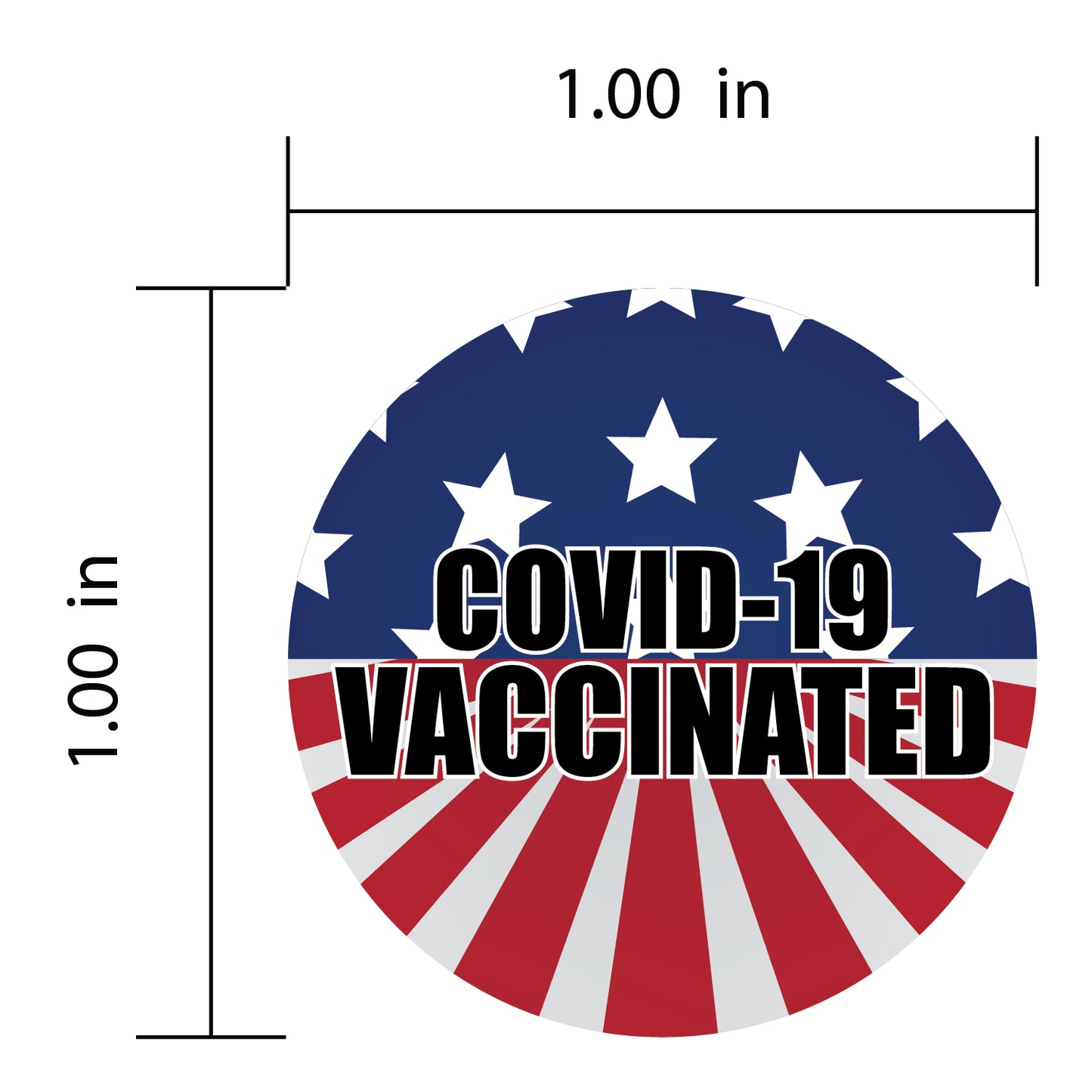 "COVID-19 Vaccinated" Adhesive Durable Vinyl Sticker Pack- 1x1”