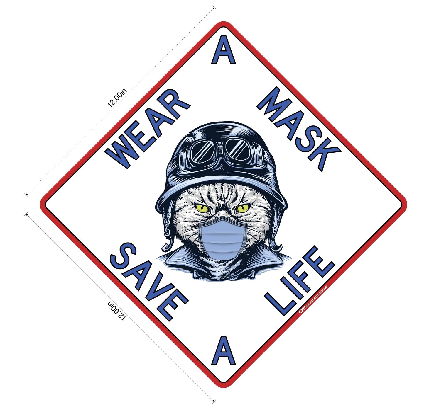 "Wear A Mask, Save A Life" Cat, Dog- Adhesive Durable Vinyl Decal- Various Sizes/Designs Available