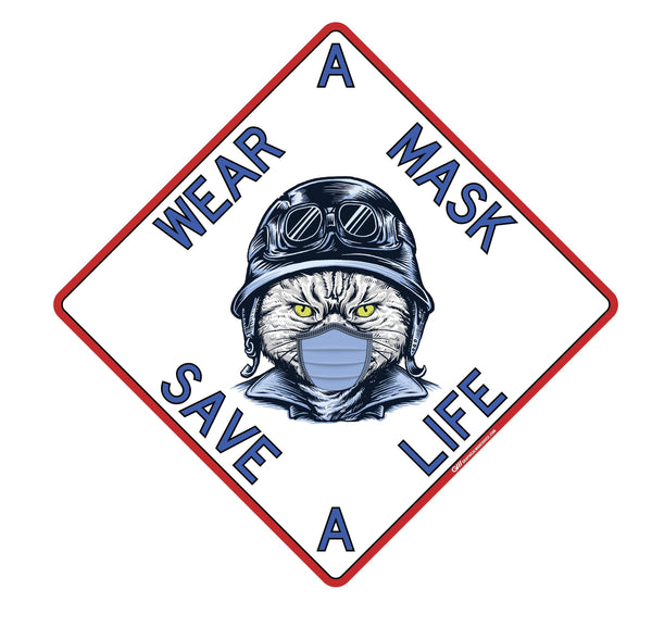 "Wear A Mask, Save A Life" Cat, Dog- Adhesive Durable Vinyl Decal- Various Sizes/Designs Available