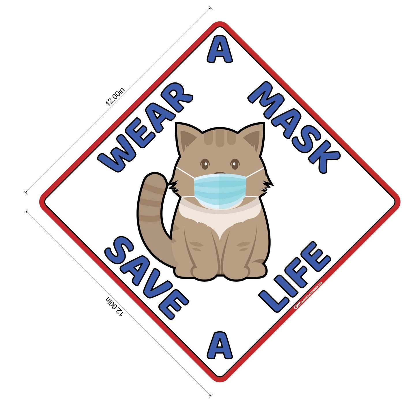 "Wear A Mask, Save A Life" Cat, Dog- Adhesive Durable Vinyl Decal- Various Sizes/Designs Available