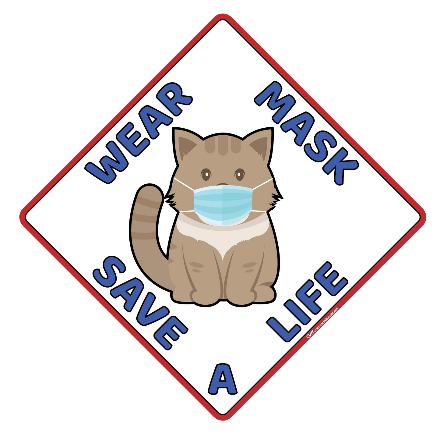 "Wear A Mask, Save A Life" Cat, Dog- Adhesive Durable Vinyl Decal- Various Sizes/Designs Available