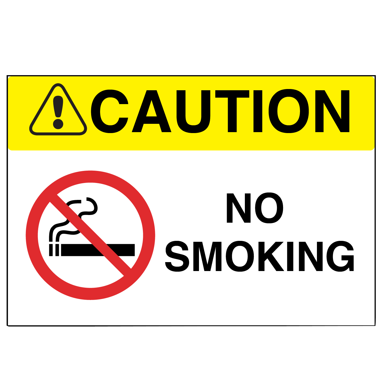 Caution "No Smoking" Durable Matte Laminated Vinyl Floor Sign- Various Sizes Available