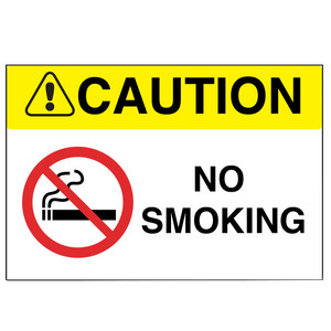 Caution "No Smoking" Durable Matte Laminated Vinyl Floor Sign- Various Sizes Available