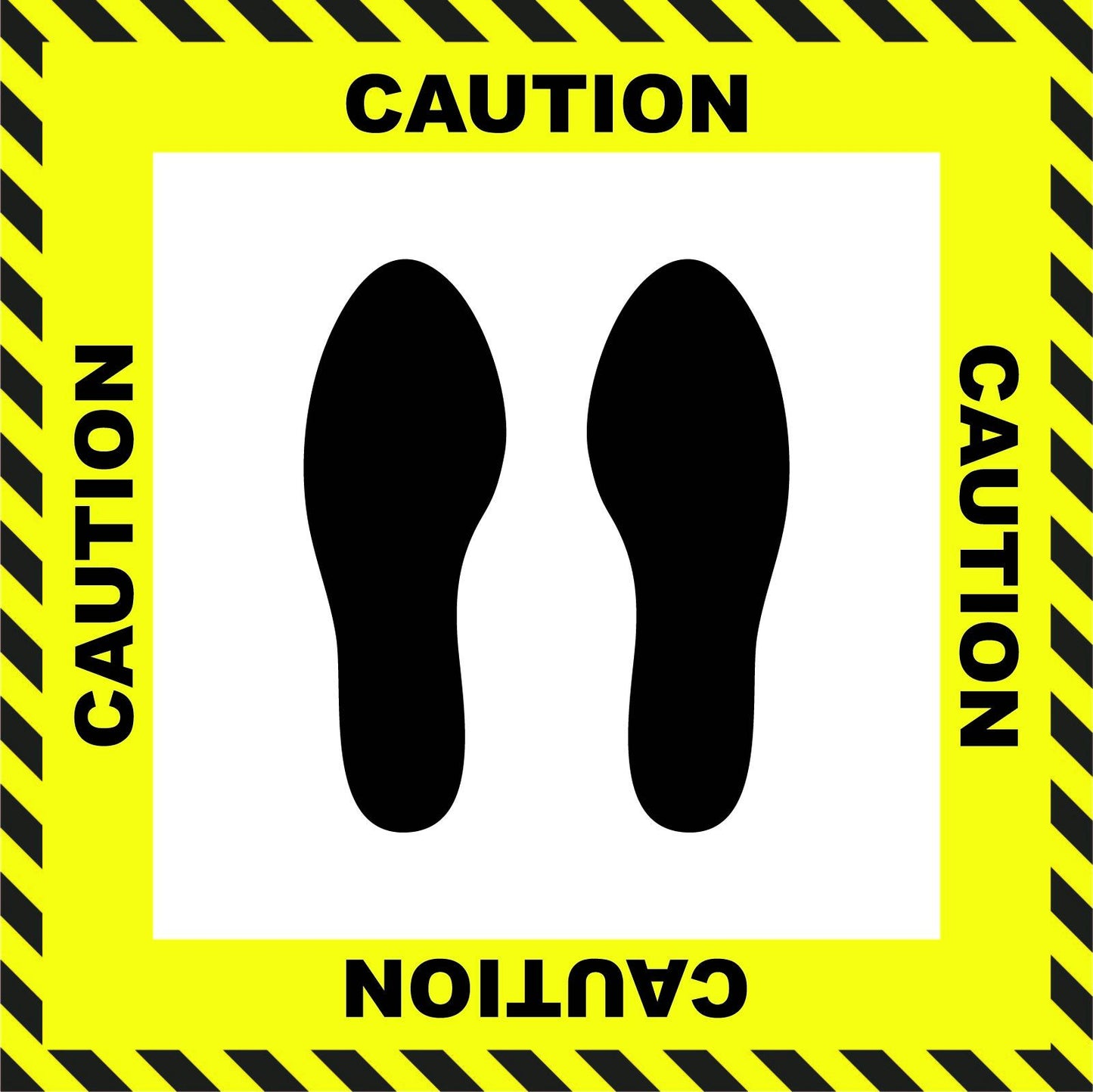 "Caution" Stand Here Social Distancing Floor Sign, English - 22"