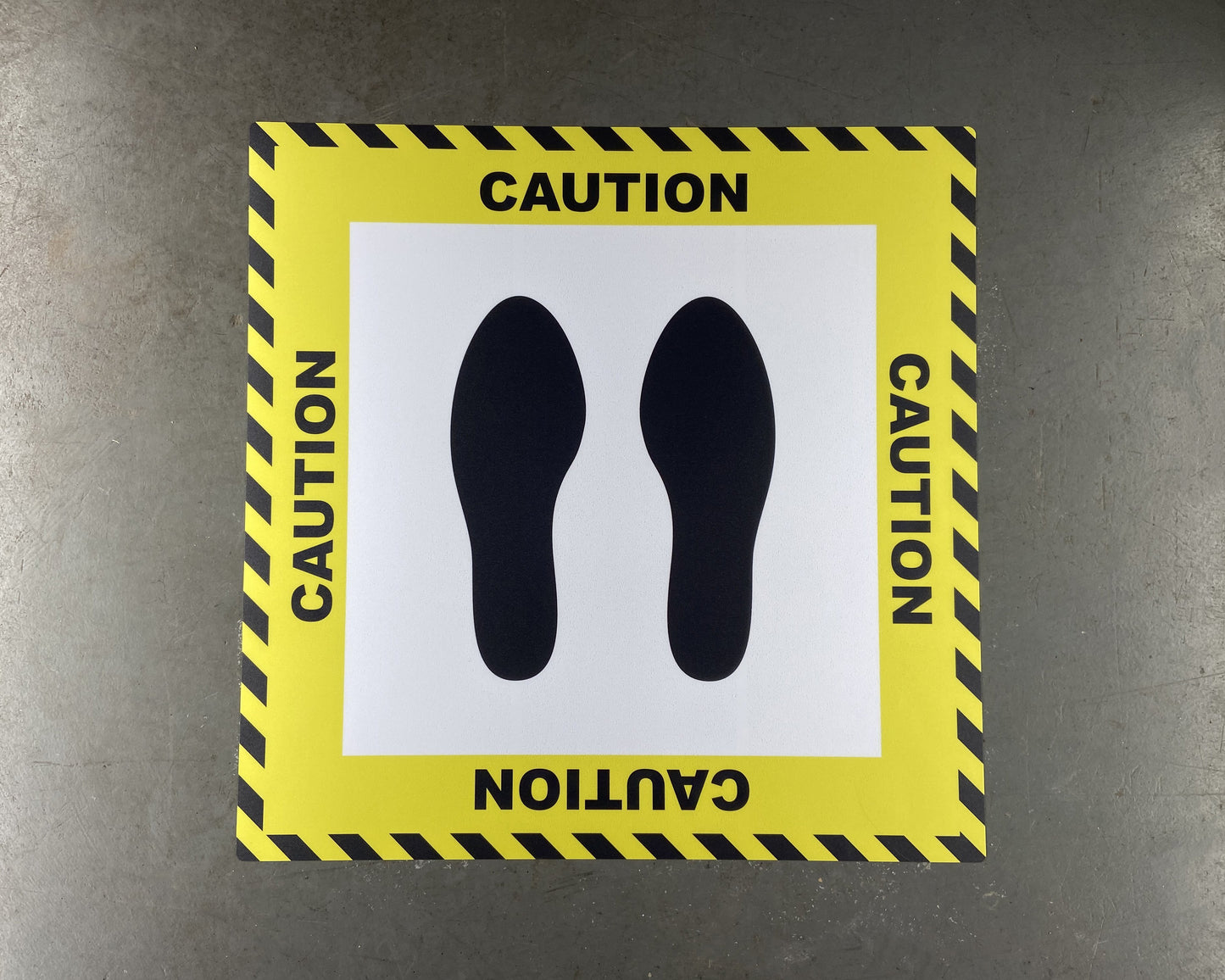 "Caution" Stand Here Social Distancing Floor Sign, English - 22"