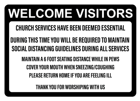 "Church Services Deemed Essential" Adhesive Durable Vinyl Decal- 10x7”