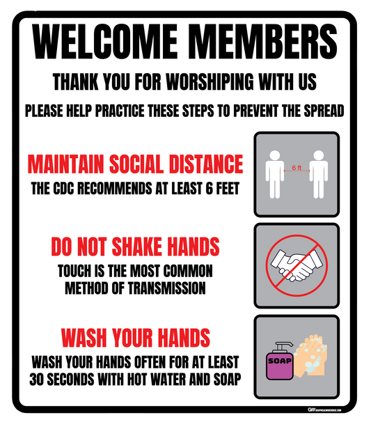 "Church Safe Practices" Adhesive Durable Vinyl Decal- Various Sizes Available