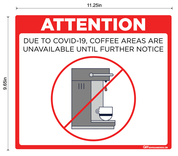 "Coffee Station Closed" Adhesive Durable Vinyl Decal- Various Sizes/Colors Available