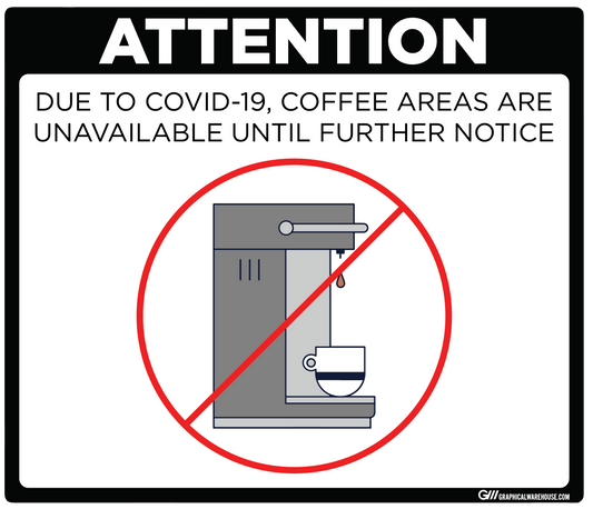 "Coffee Station Closed" Adhesive Durable Vinyl Decal- Various Sizes/Colors Available