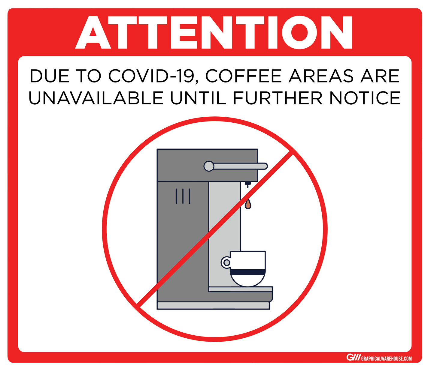 "Coffee Station Closed" Adhesive Durable Vinyl Decal- Various Sizes/Colors Available