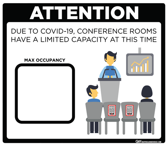 "Conference Room Limited Capacity" Adhesive Durable Vinyl Decal- Various Sizes/Colors Available