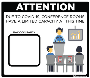 "Conference Room Limited Capacity" Adhesive Durable Vinyl Decal- Various Sizes/Colors Available