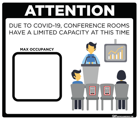 "Conference Room Limited Capacity" Adhesive Durable Vinyl Decal- Various Sizes/Colors Available