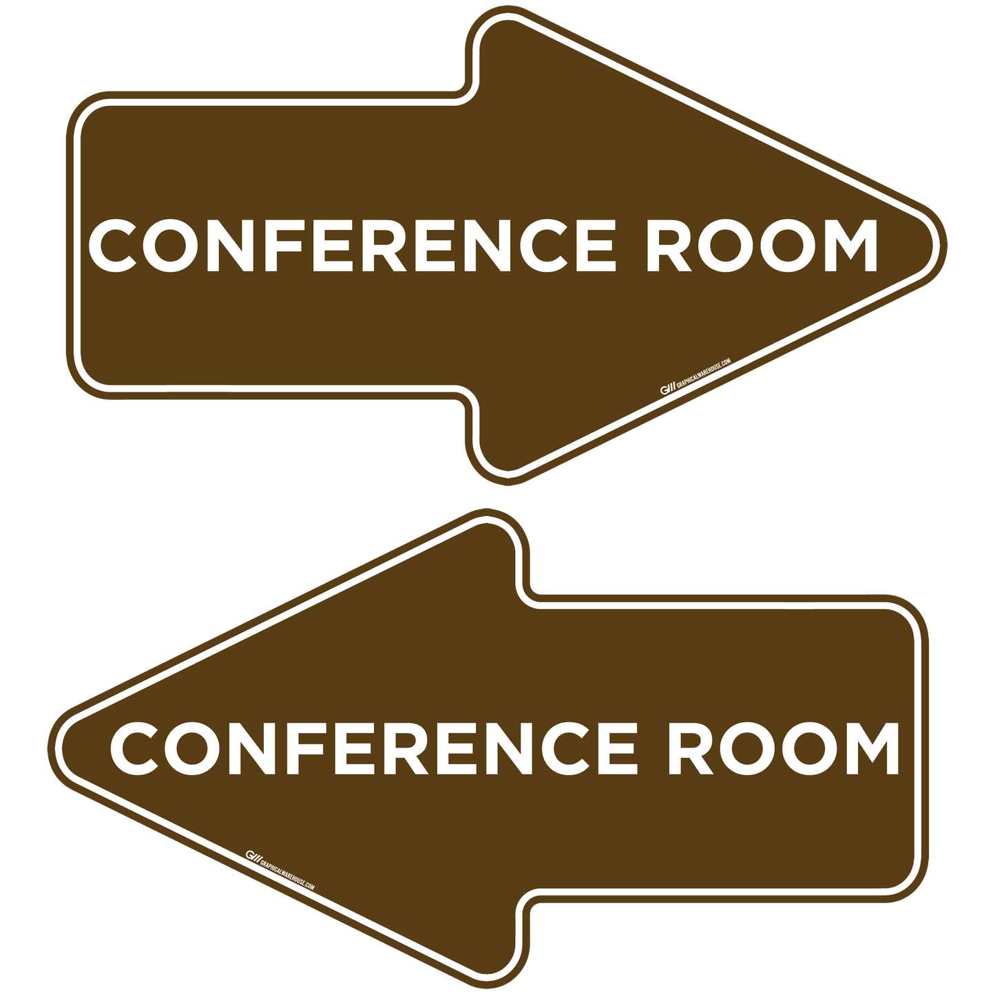 "Conference Room" Wayfinding Arrows, 10 Pack- Durable Matte Laminated Vinyl Floor Sign- 15.95x8.7"