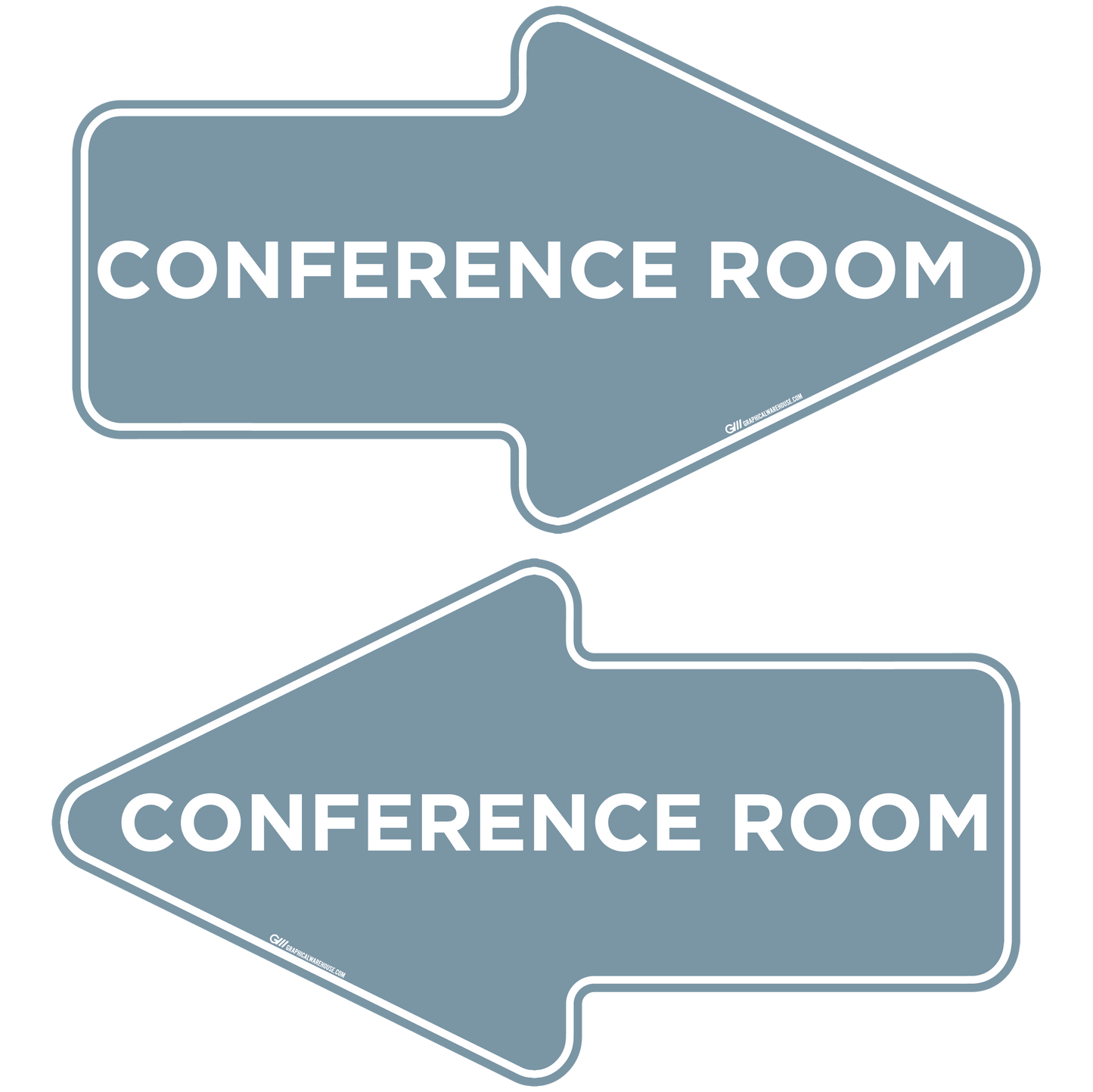 "Conference Room" Wayfinding Arrows, 10 Pack- Durable Matte Laminated Vinyl Floor Sign- 15.95x8.7"