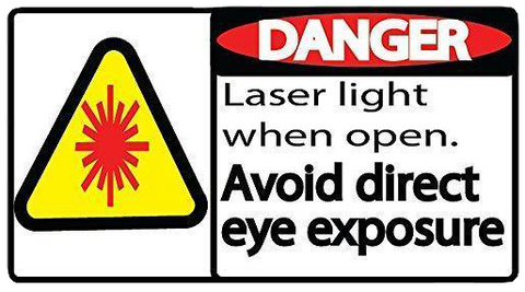 Danger "Laser Light, Avoid Eye Exposure" Durable Matte Laminated Vinyl Floor Sign- Various Sizes Available