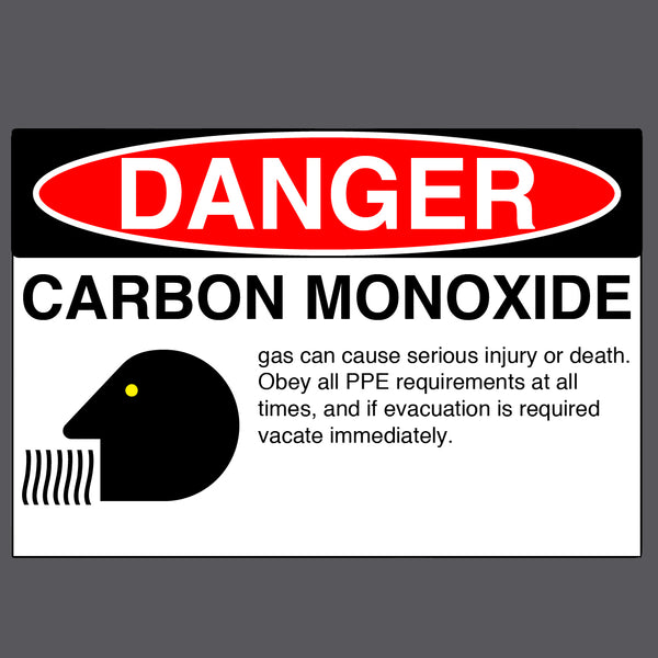 Danger "Carbon Monoxide" Version 2, Durable Matte Laminated Vinyl Floor Sign- Various Sizes Available