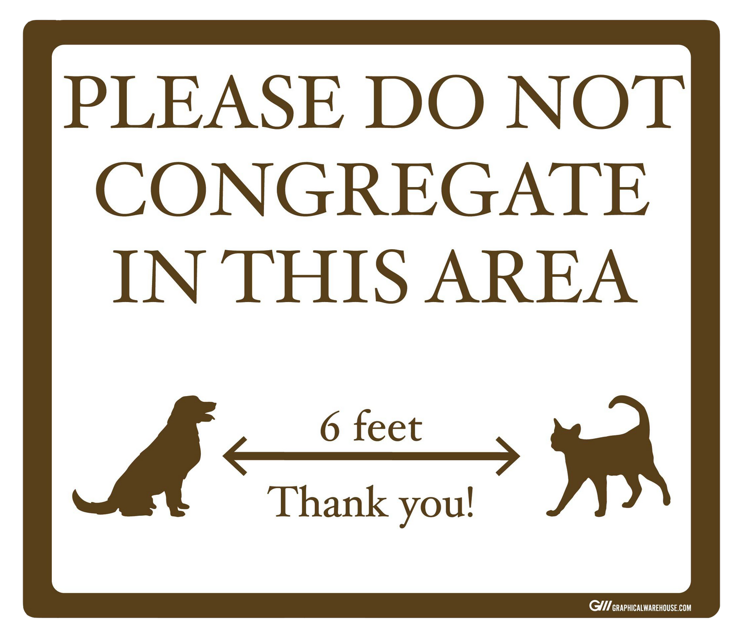 "Please Do Not Congregate In This Area" Pet Store, Dog Park, Veterinarian- Adhesive Durable Vinyl Decal- Various Sizes/Colors Available