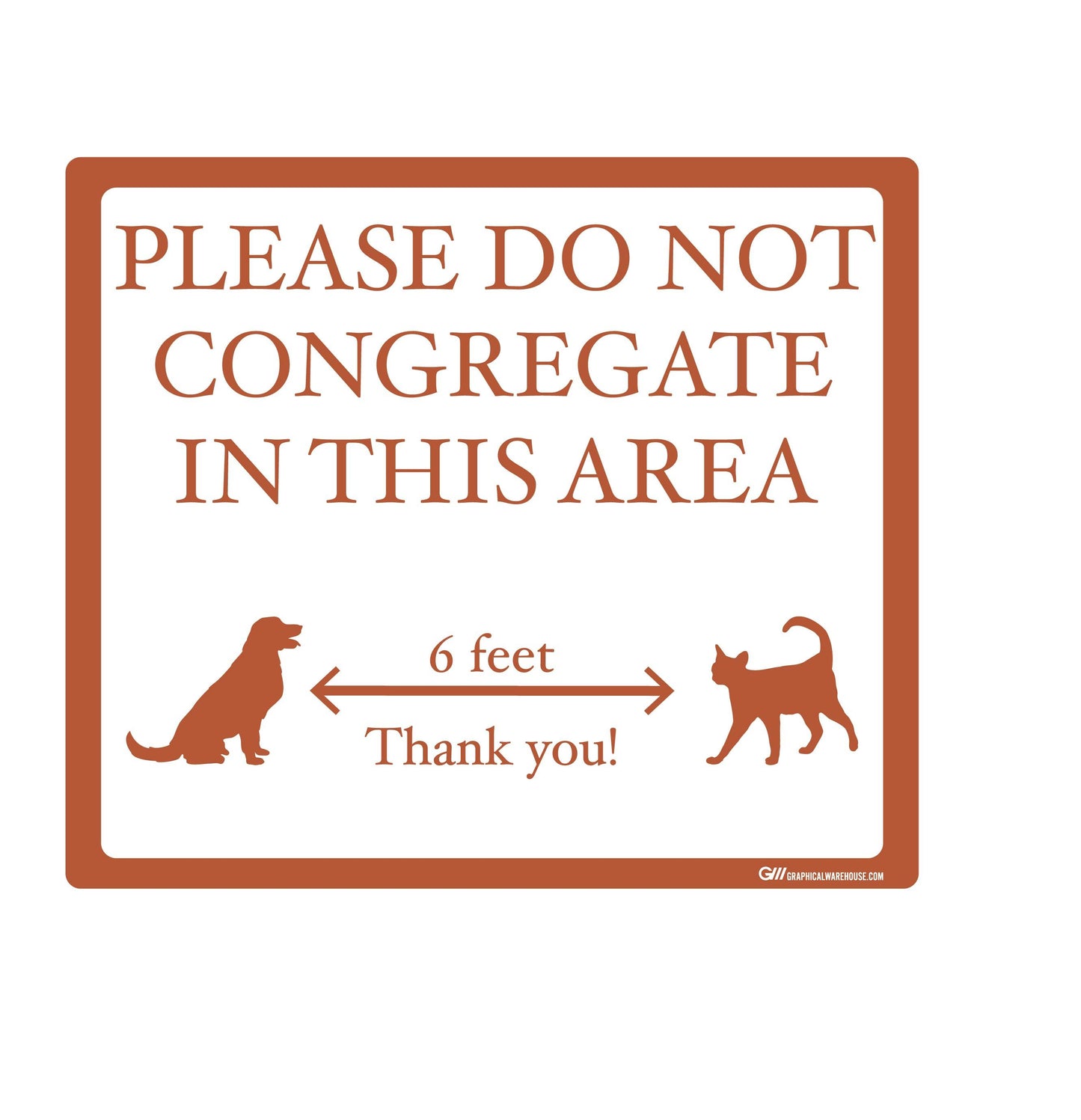 "Please Do Not Congregate In This Area" Pet Store, Dog Park, Veterinarian- Adhesive Durable Vinyl Decal- Various Sizes/Colors Available