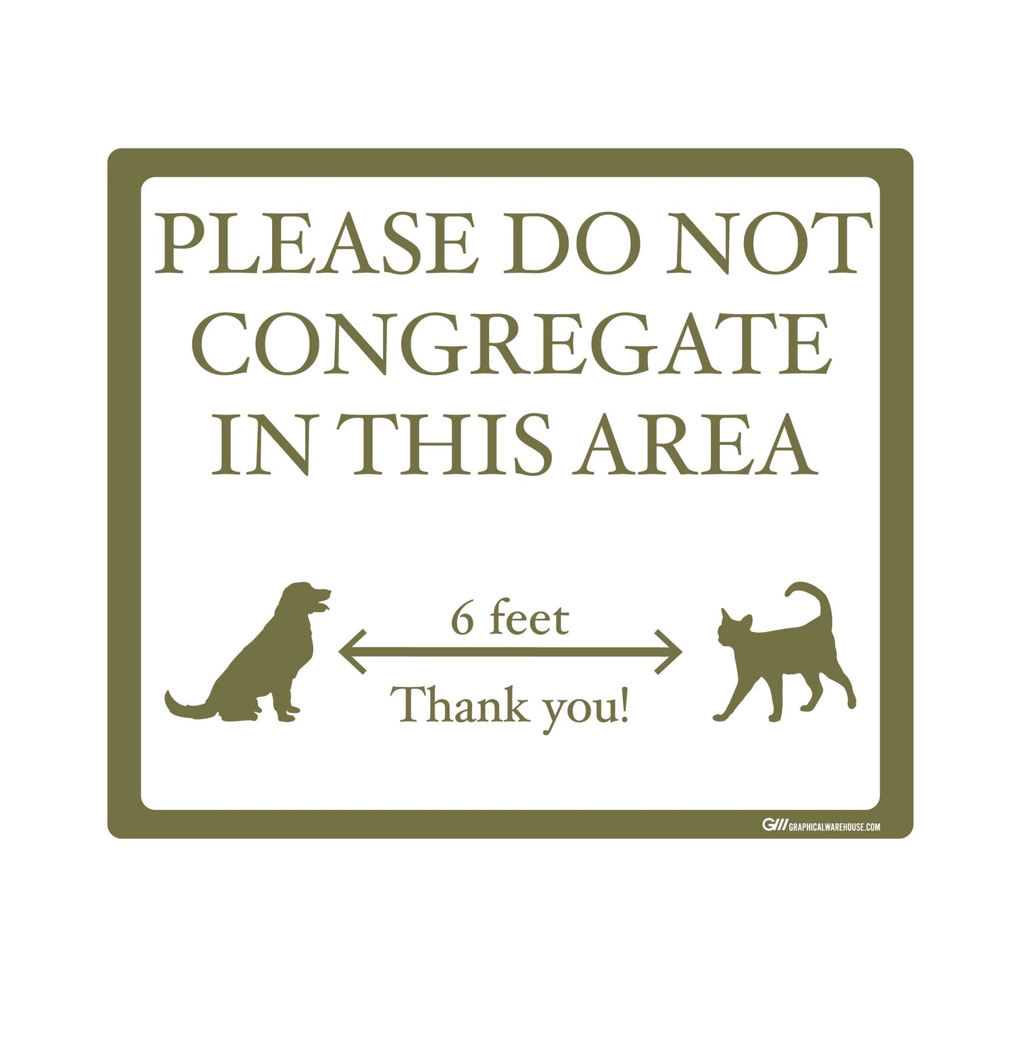 "Please Do Not Congregate In This Area" Pet Store, Dog Park, Veterinarian- Adhesive Durable Vinyl Decal- Various Sizes/Colors Available