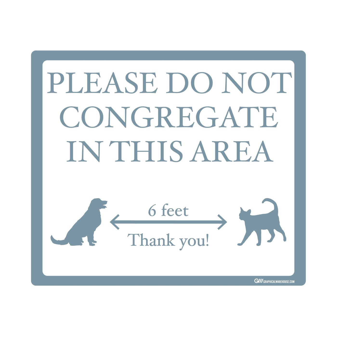 "Please Do Not Congregate In This Area" Pet Store, Dog Park, Veterinarian- Adhesive Durable Vinyl Decal- Various Sizes/Colors Available