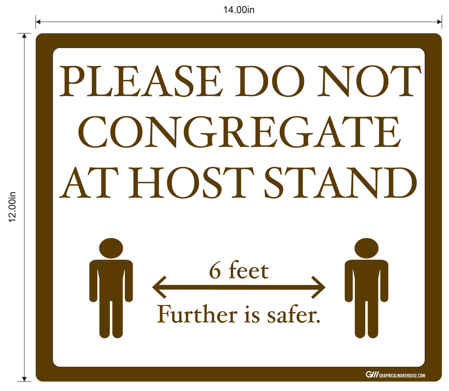 "Please Do Not Congregate At Host Stand" Adhesive Durable Vinyl Decal- Various Sizes Available