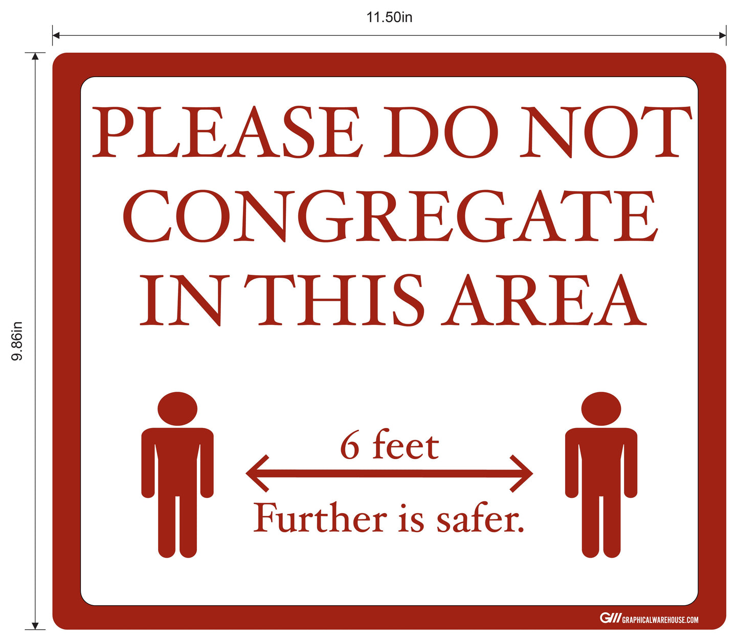 "Please Do Not Congregate At Host Stand" Adhesive Durable Vinyl Decal- Various Sizes Available
