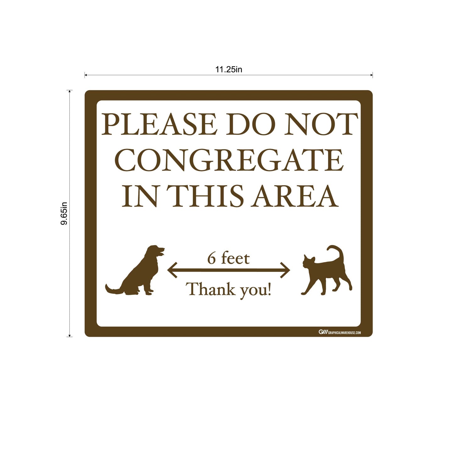 "Please Do Not Congregate In This Area" Pet Store, Dog Park, Veterinarian- Adhesive Durable Vinyl Decal- Various Sizes/Colors Available