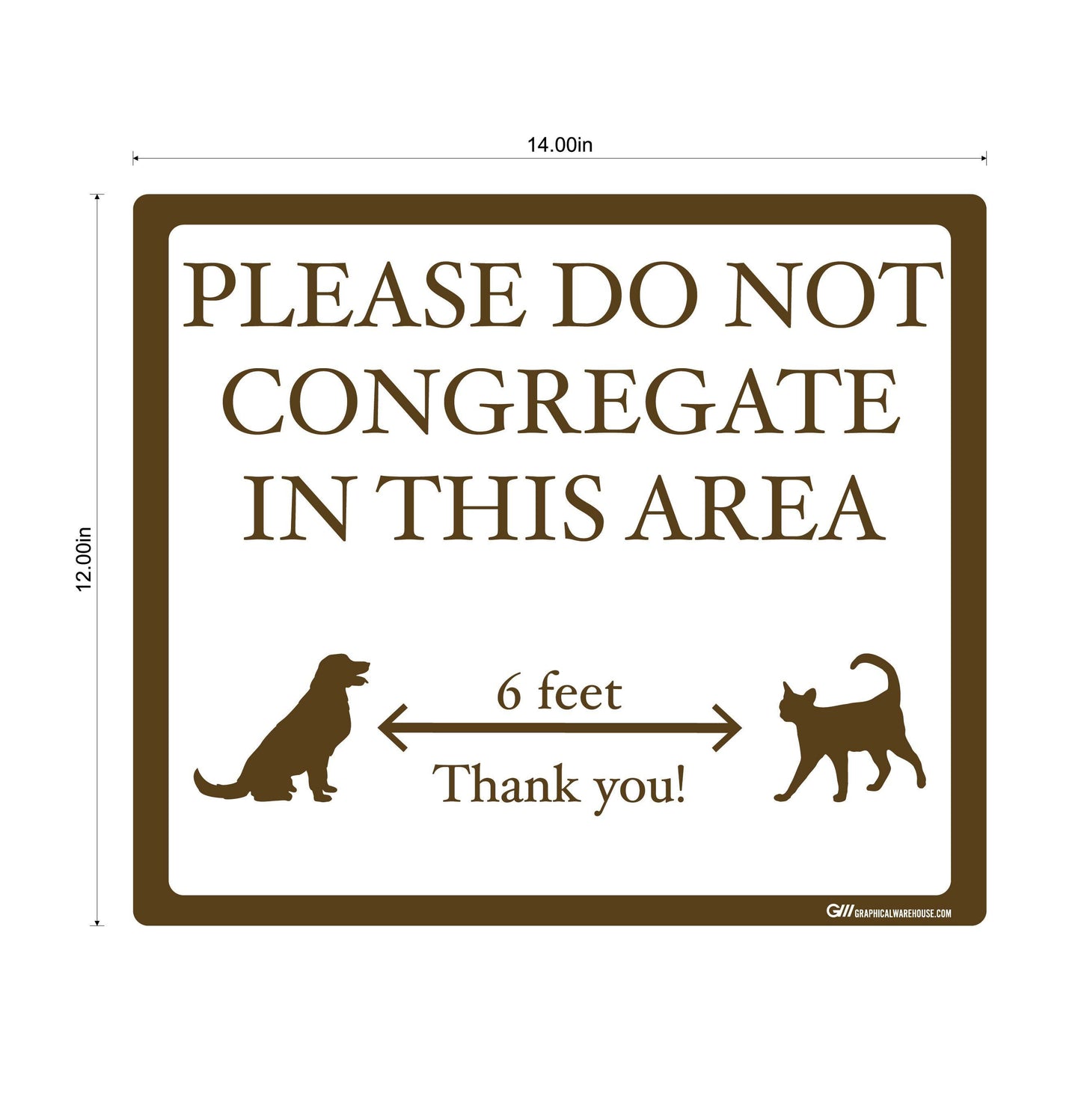 "Please Do Not Congregate In This Area" Pet Store, Dog Park, Veterinarian- Adhesive Durable Vinyl Decal- Various Sizes/Colors Available