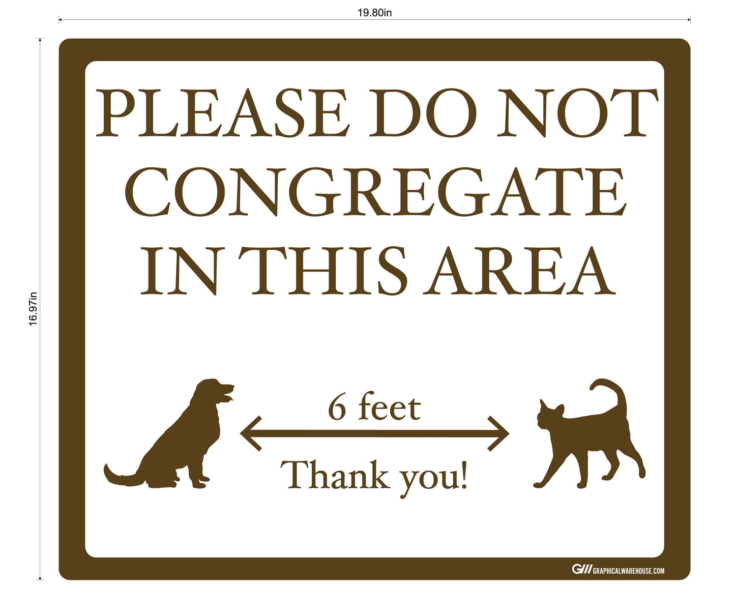 "Please Do Not Congregate In This Area" Pet Store, Dog Park, Veterinarian- Adhesive Durable Vinyl Decal- Various Sizes/Colors Available
