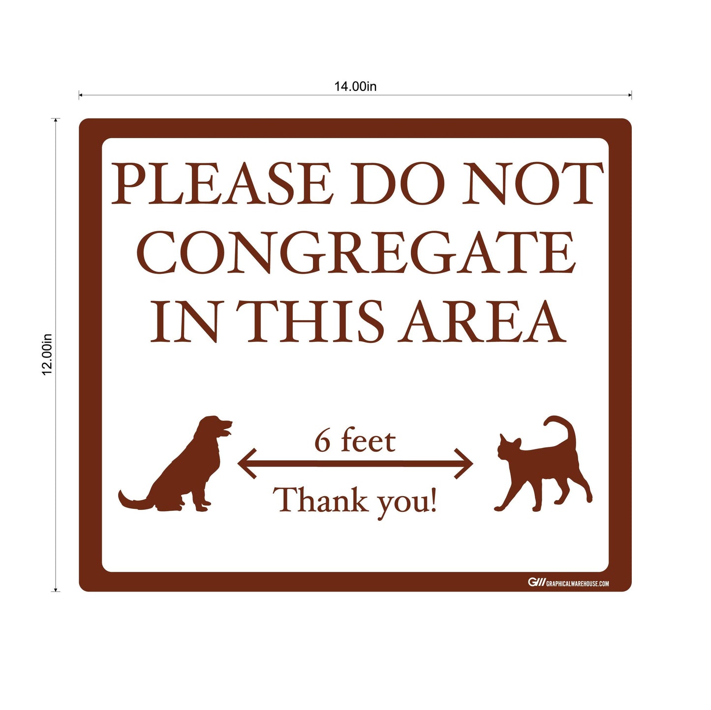 "Please Do Not Congregate In This Area" Pet Store, Dog Park, Veterinarian- Adhesive Durable Vinyl Decal- Various Sizes/Colors Available