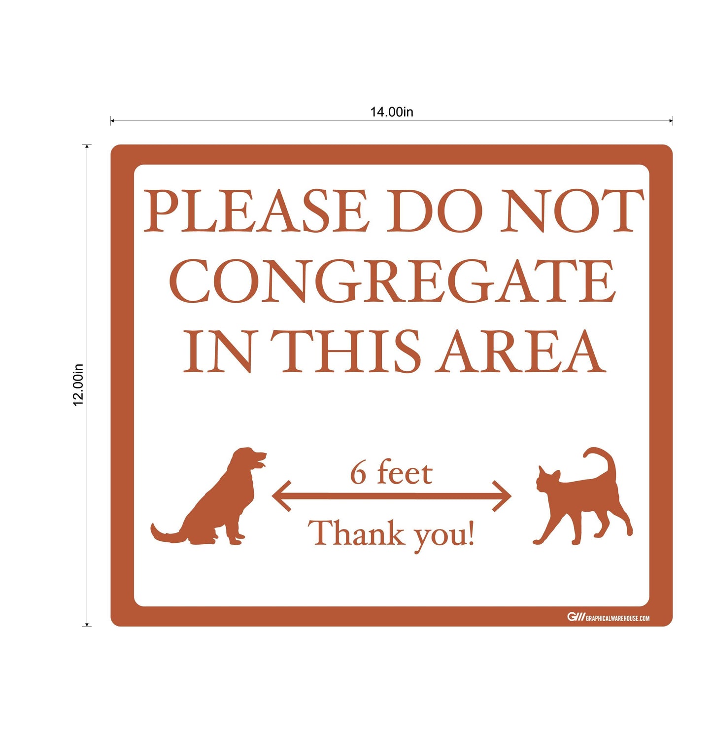 "Please Do Not Congregate In This Area" Pet Store, Dog Park, Veterinarian- Adhesive Durable Vinyl Decal- Various Sizes/Colors Available