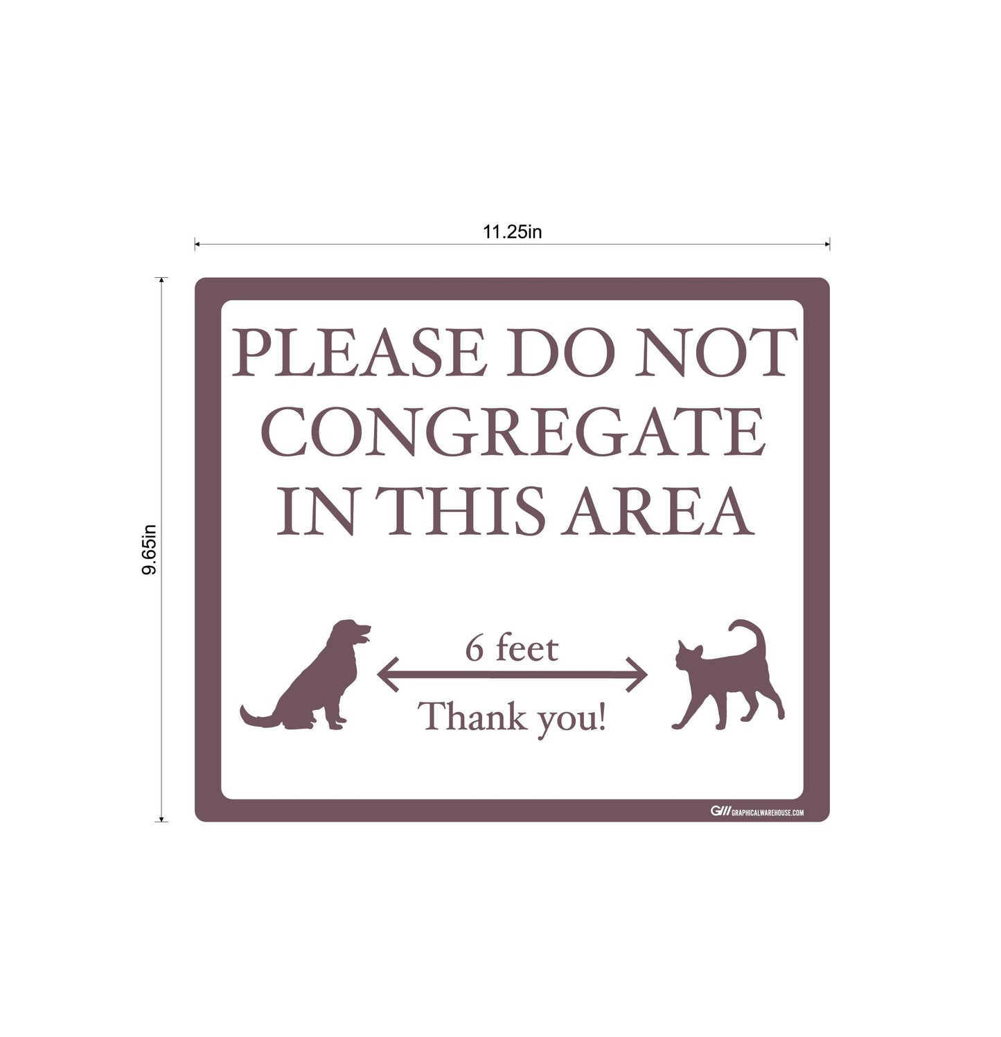 "Please Do Not Congregate In This Area" Pet Store, Dog Park, Veterinarian- Adhesive Durable Vinyl Decal- Various Sizes/Colors Available