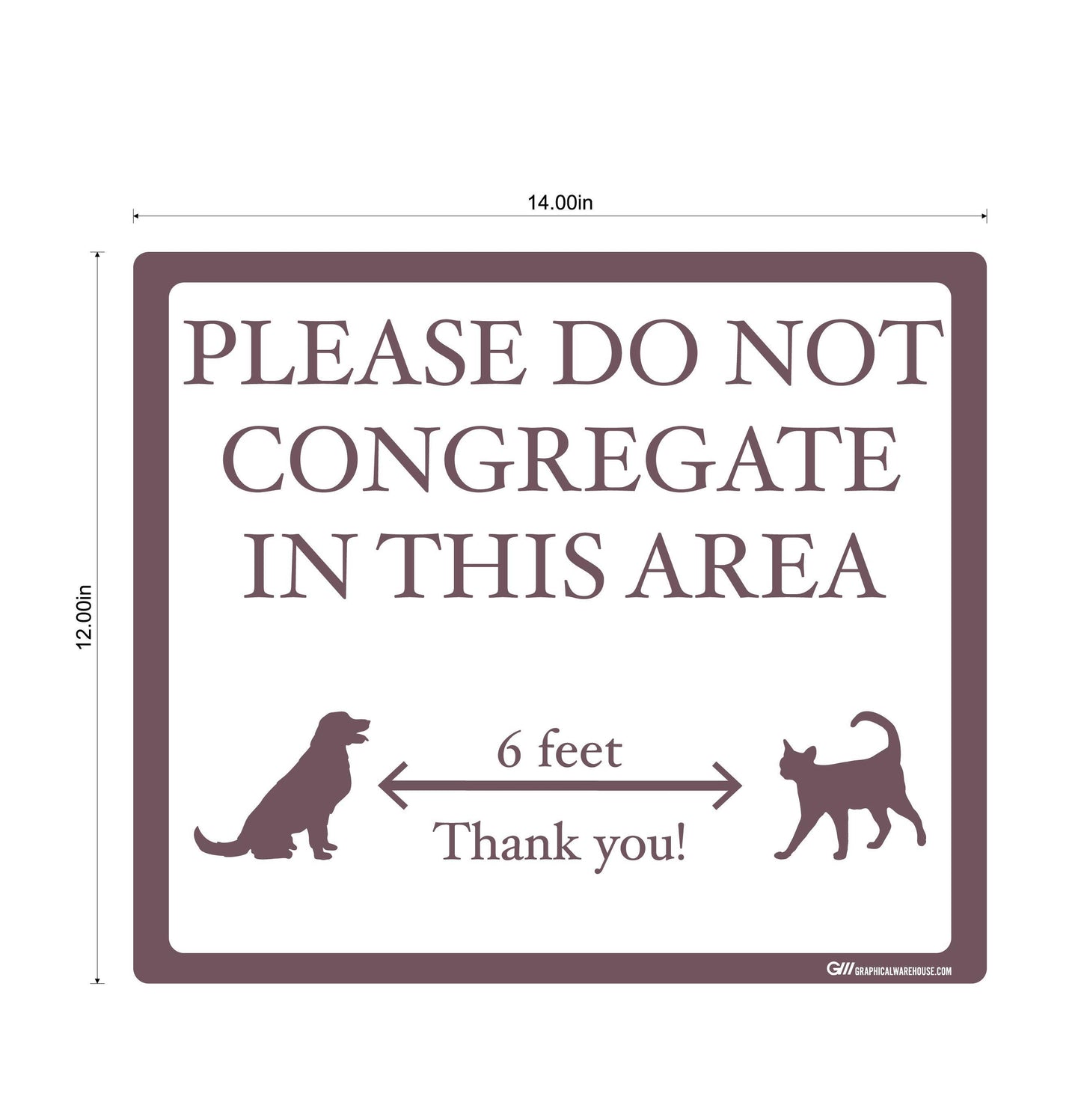 "Please Do Not Congregate In This Area" Pet Store, Dog Park, Veterinarian- Adhesive Durable Vinyl Decal- Various Sizes/Colors Available