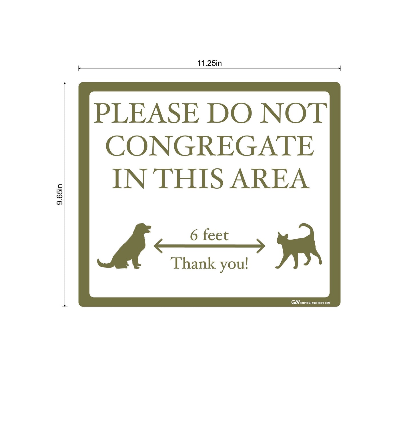 "Please Do Not Congregate In This Area" Pet Store, Dog Park, Veterinarian- Adhesive Durable Vinyl Decal- Various Sizes/Colors Available