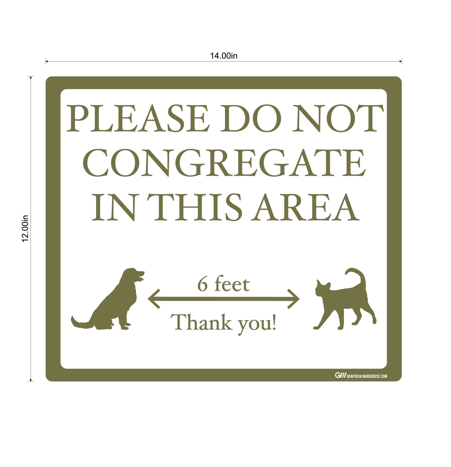 "Please Do Not Congregate In This Area" Pet Store, Dog Park, Veterinarian- Adhesive Durable Vinyl Decal- Various Sizes/Colors Available