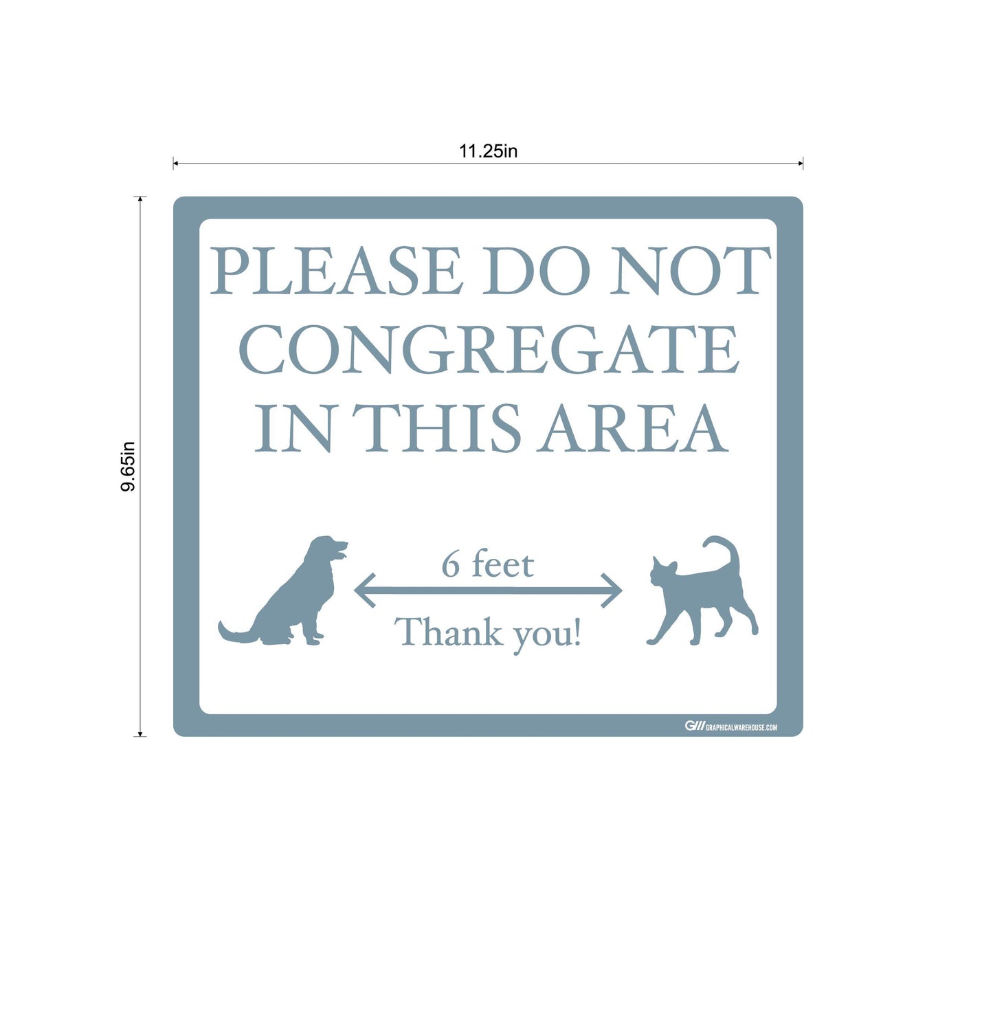 "Please Do Not Congregate In This Area" Pet Store, Dog Park, Veterinarian- Adhesive Durable Vinyl Decal- Various Sizes/Colors Available