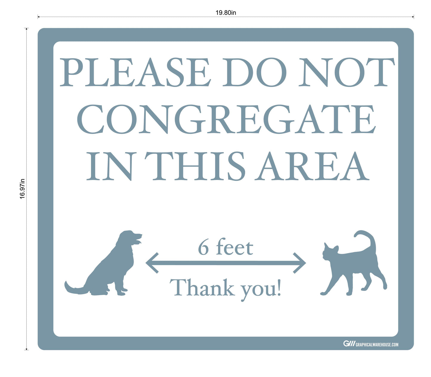 "Please Do Not Congregate In This Area" Pet Store, Dog Park, Veterinarian- Adhesive Durable Vinyl Decal- Various Sizes/Colors Available