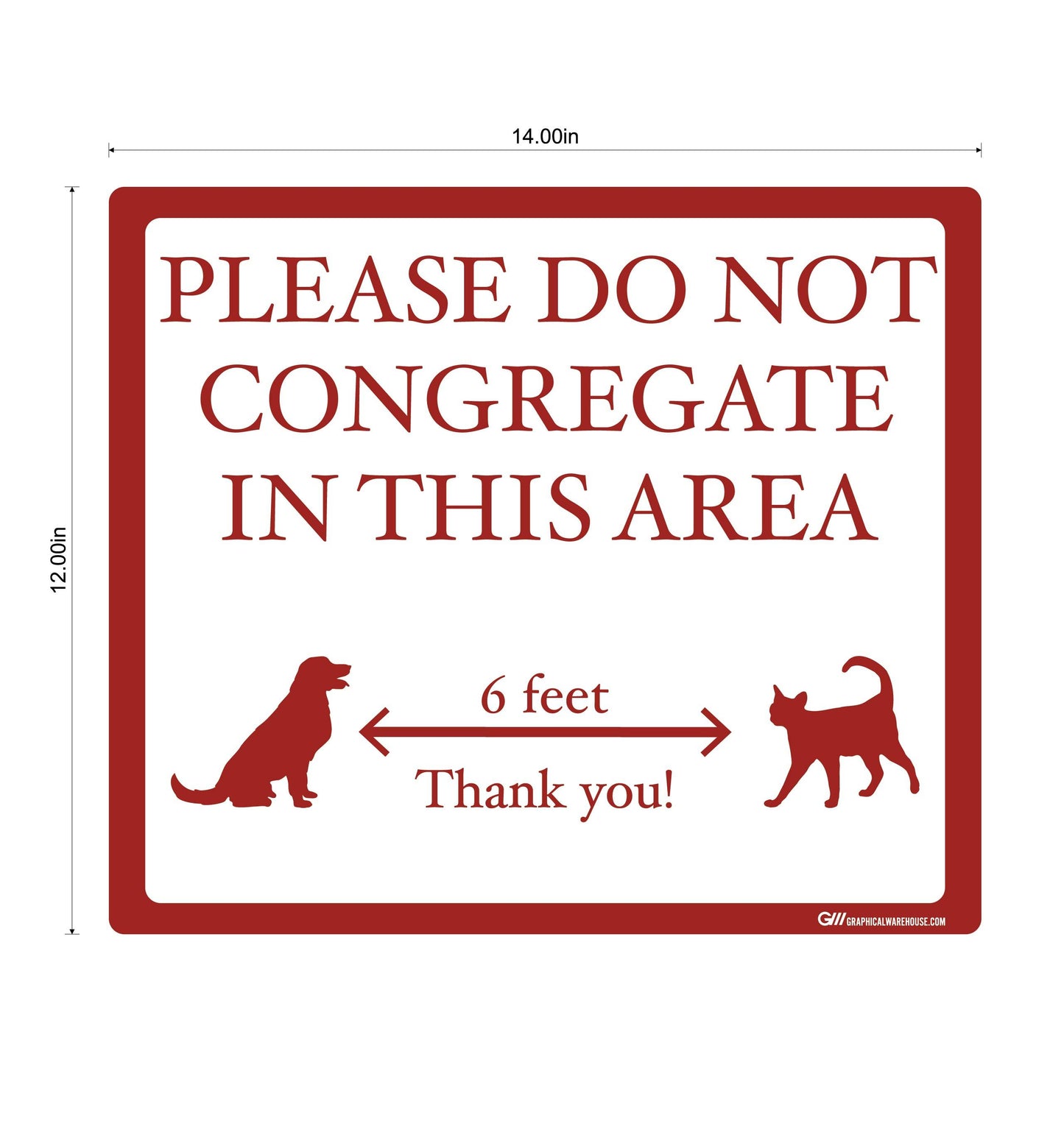 "Please Do Not Congregate In This Area" Pet Store, Dog Park, Veterinarian- Adhesive Durable Vinyl Decal- Various Sizes/Colors Available