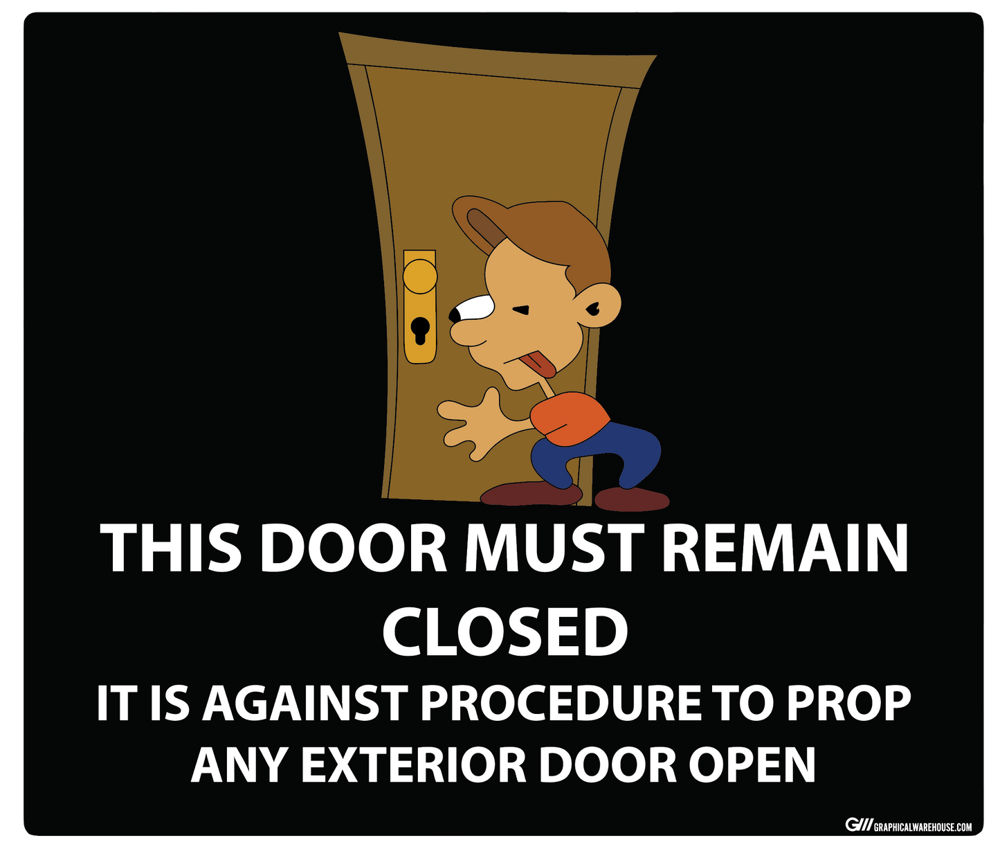 "Door Must Remain Closed" Adhesive Durable Vinyl Decal- Various Sizes/Colors Available