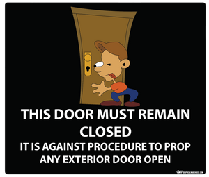 "Door Must Remain Closed" Adhesive Durable Vinyl Decal- Various Sizes/Colors Available