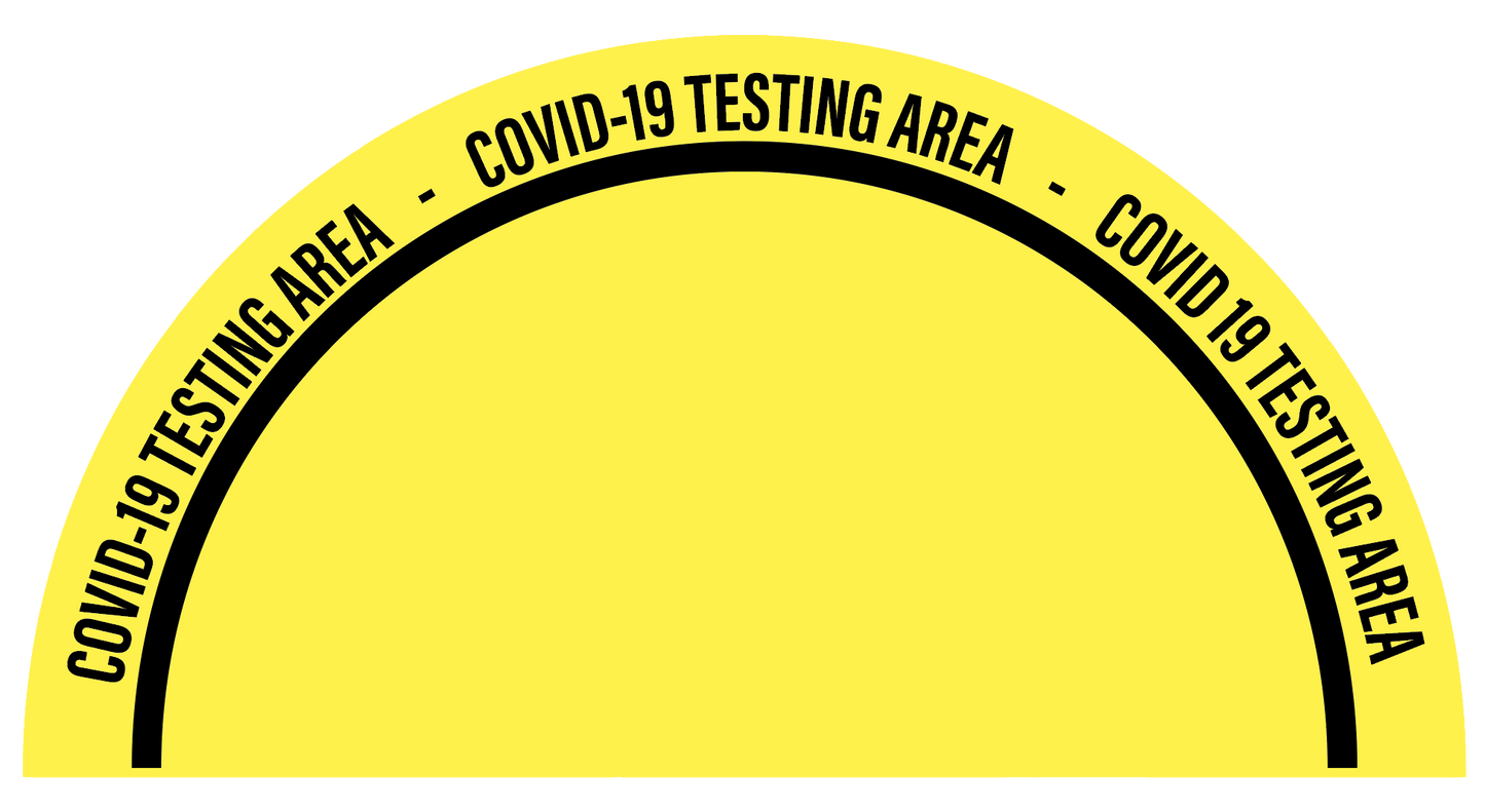 "COVID-19 Testing Area" Full Open Door Swing- Durable Matte Laminated Vinyl Floor Sign