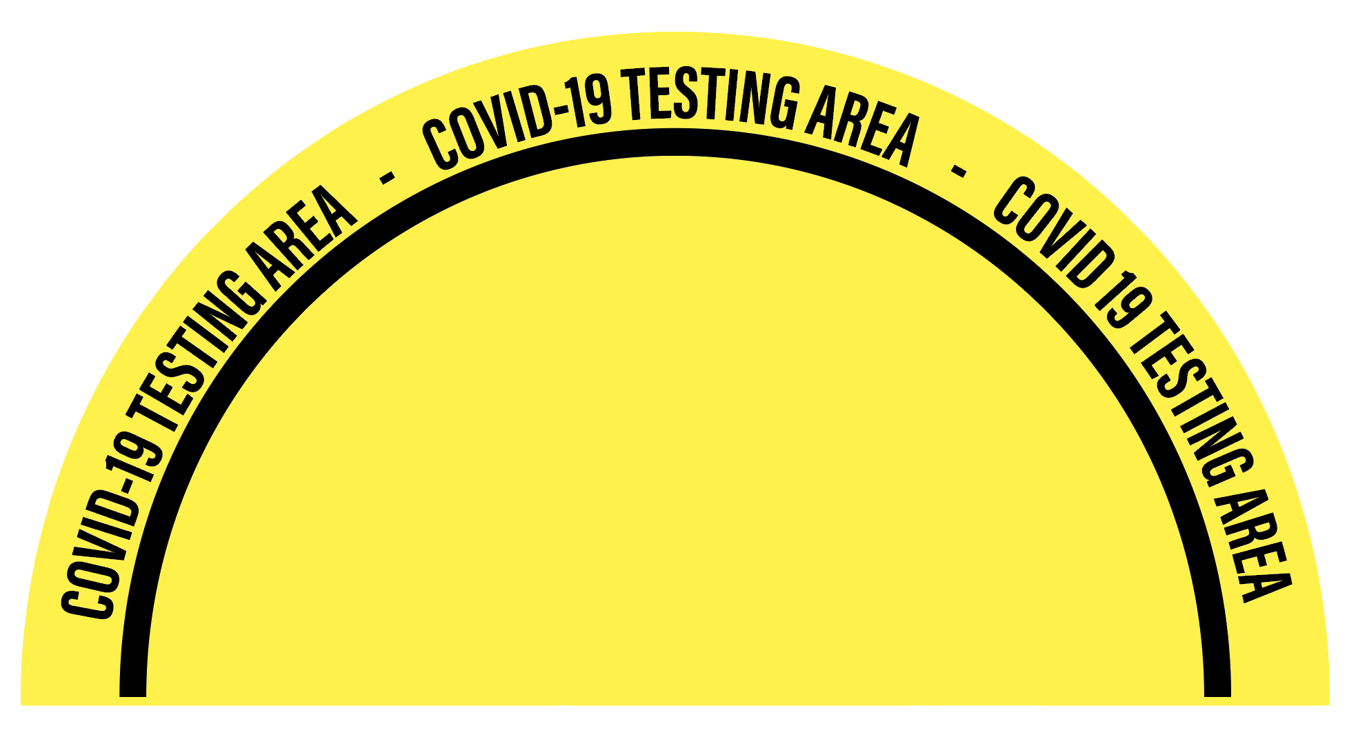 "COVID-19 Testing Area" Full Open Door Swing- Durable Matte Laminated Vinyl Floor Sign