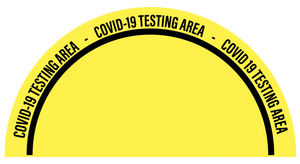 "COVID-19 Testing Area" Full Open Door Swing- Durable Matte Laminated Vinyl Floor Sign