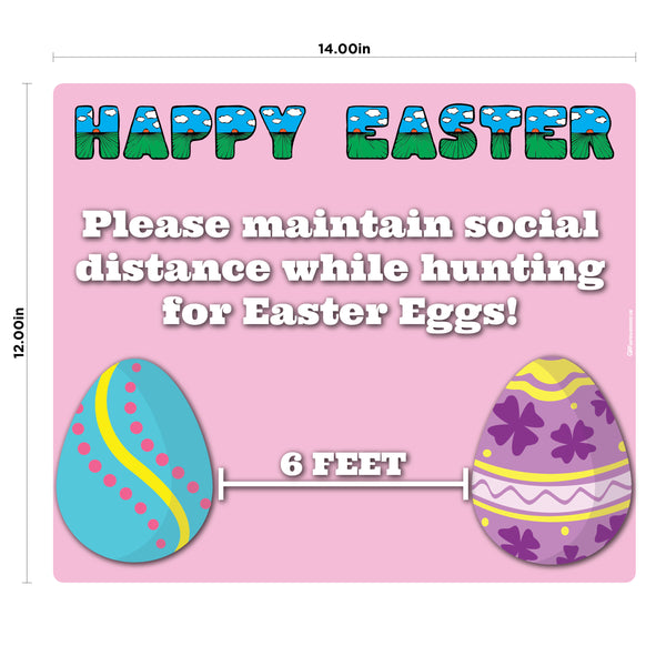 "Easter, Social Distancing" Adhesive Durable Vinyl Decal- Various Sizes Available