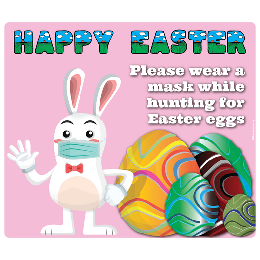 "Easter, Please Wear a Mask" Adhesive Durable Vinyl Decal- Various Sizes Available