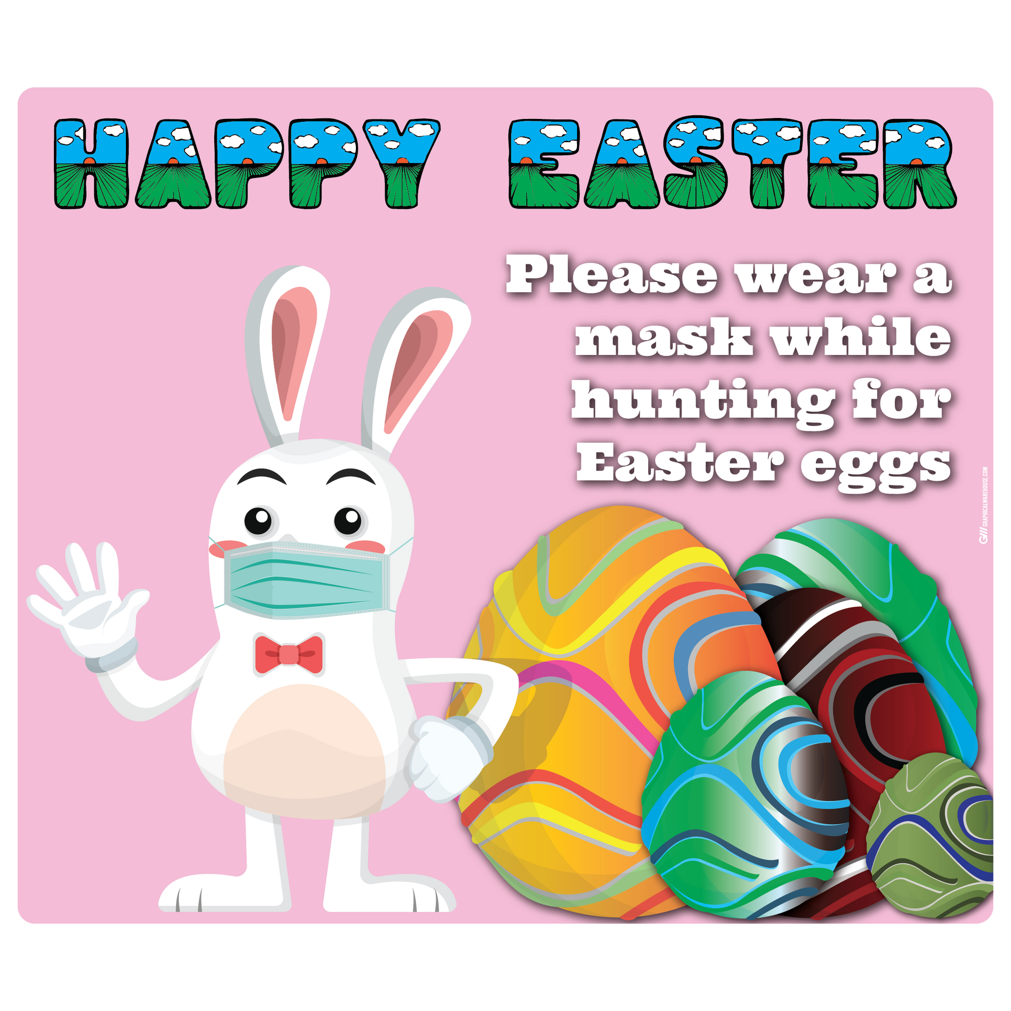 "Easter, Please Wear a Mask" Adhesive Durable Vinyl Decal- Various Sizes Available